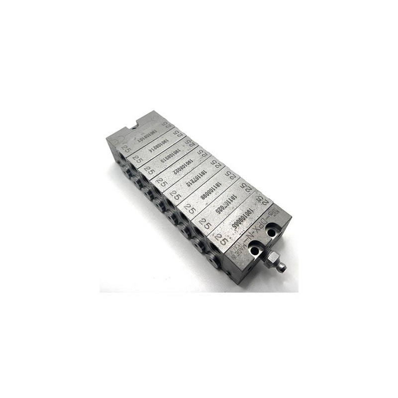 Steel Segmented 15 and 16 Outlet Grease Divider Valve for small scale lubrication systems.