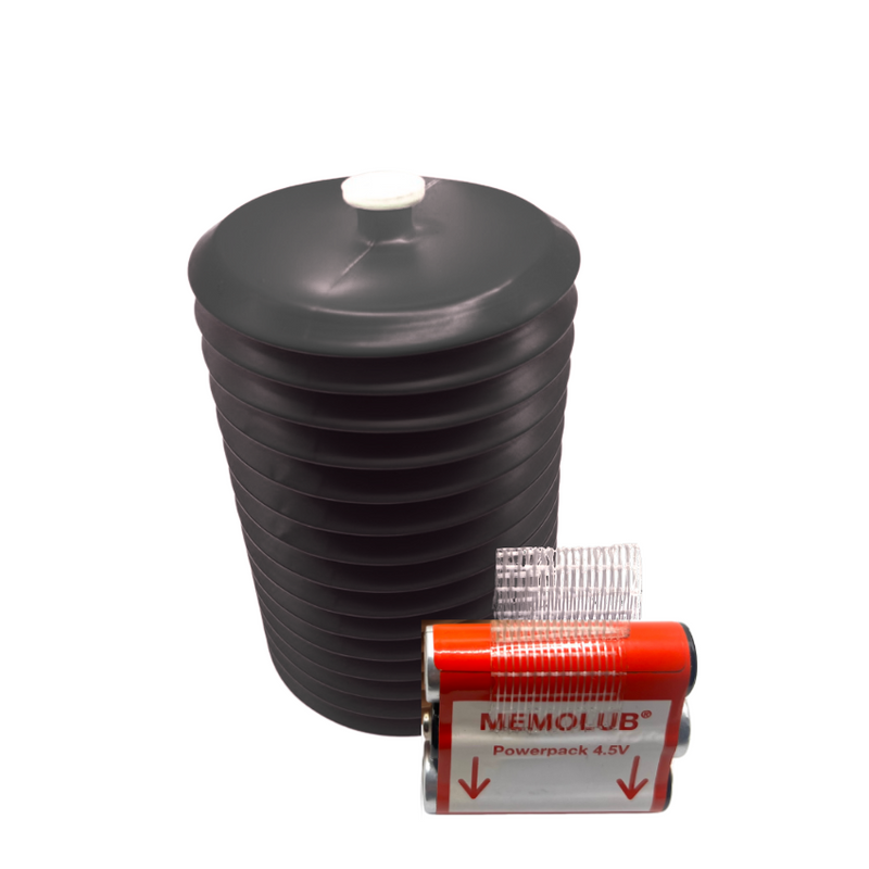 Memolub refill with Fuchs and 4.5V battery pack