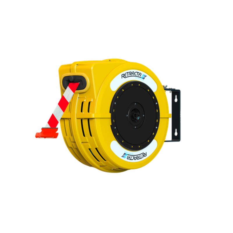 Macnaught Retracta C1 Safety Barrier Reel (Yellow) - Red/White Danger Tape x 25m