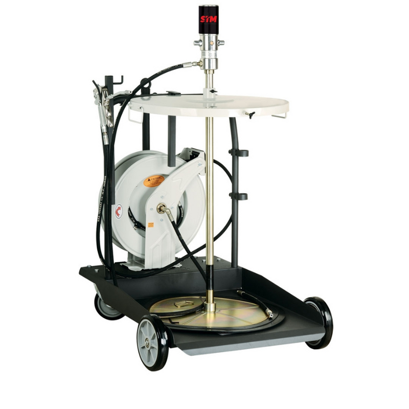 Portable Air Operated Grease Kit & Hose Reel - 180Kg