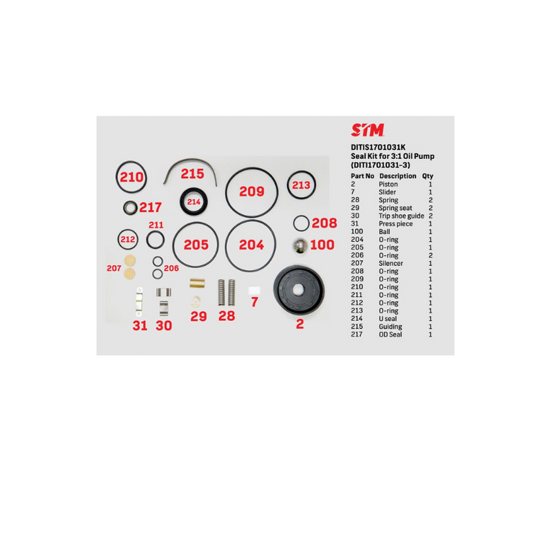 3:1 Air Pump Seal Kit