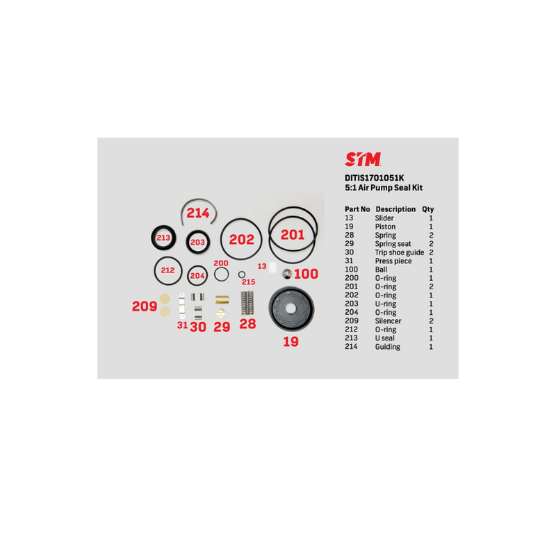 5:1 Air Pump Seal Kit