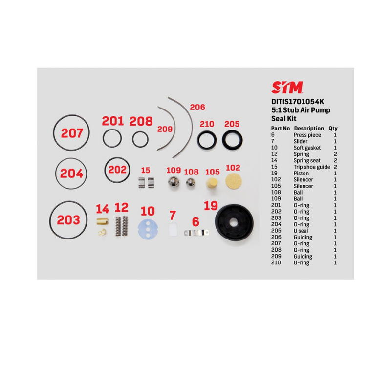 5:1 Stub Air Pump Seal Kit