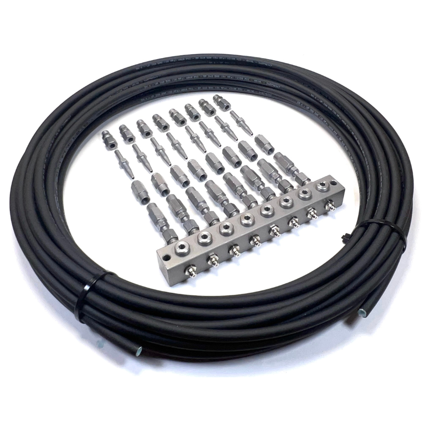 GKNT8/HS-XXX Remote Grease Kit – 8 Outlet Kit with Hose Studs and ...