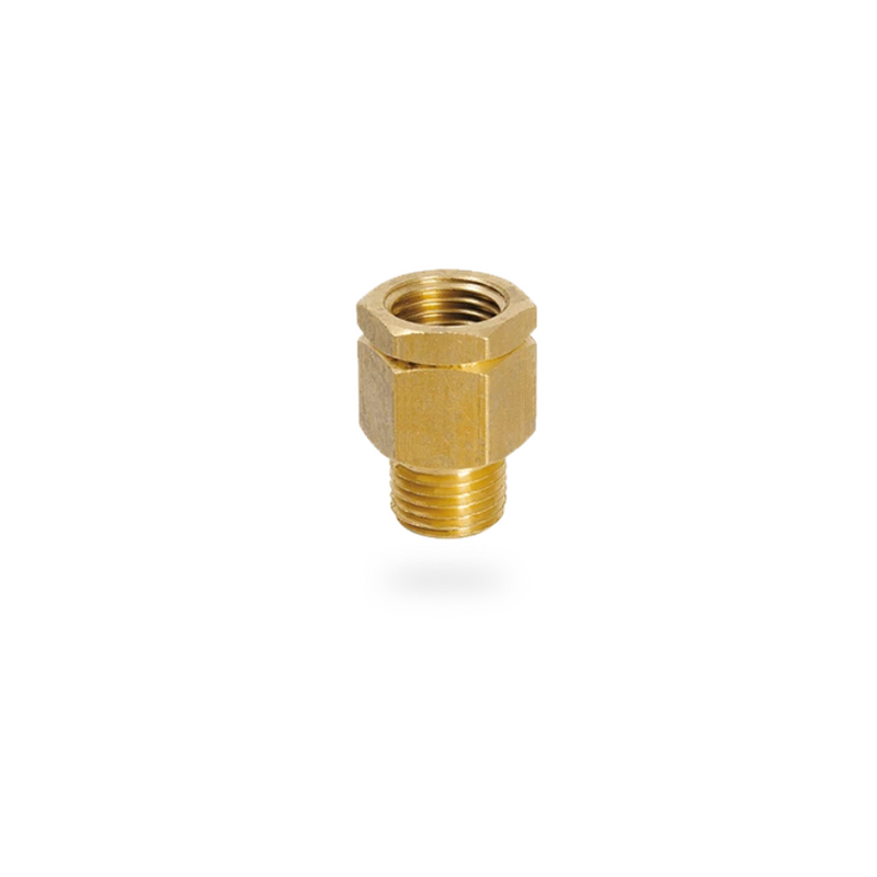 Brass oil throttle, 1/4" BSP female to 1/4" BSP male fitting by PERMA for precise oil flow control.