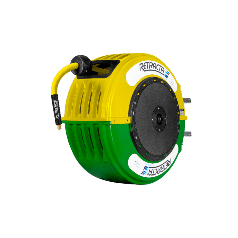 Macnaught Retracta R3 RetractaFLEX Air Hose Reel - 3/8" x 15m, Yellow / Green Case (RY315YG-01)