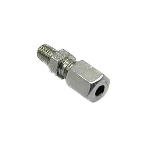  Straight M6  4mm tube compression fitting, product code SCF6M-04, used for secure grease line connections.