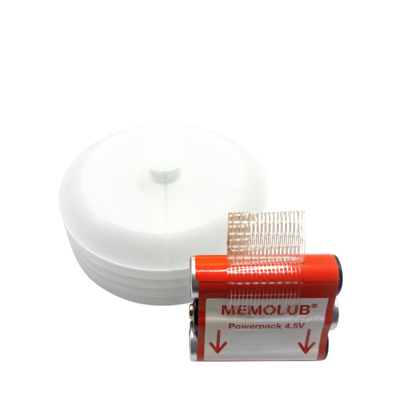 Memolub refill with Fuchs and 4.5V battery pack